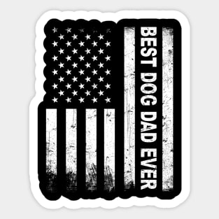 Best Dog Dad Ever American Flag Sticker